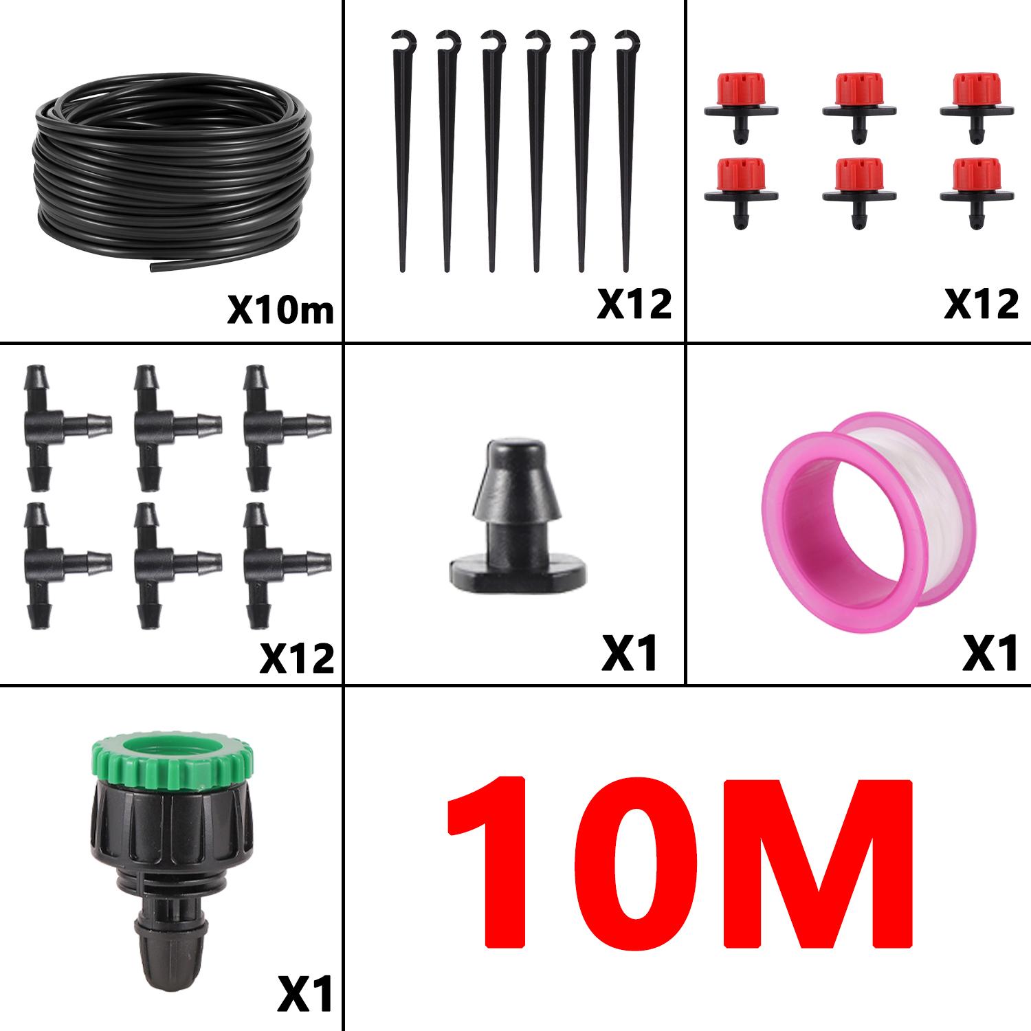 

Комплект для капельного полива 5~20 м, автоматическая система полива с регулируемыми излучателями для растений бонсай в горшках, самодельная микрокапельная система для экономии воды