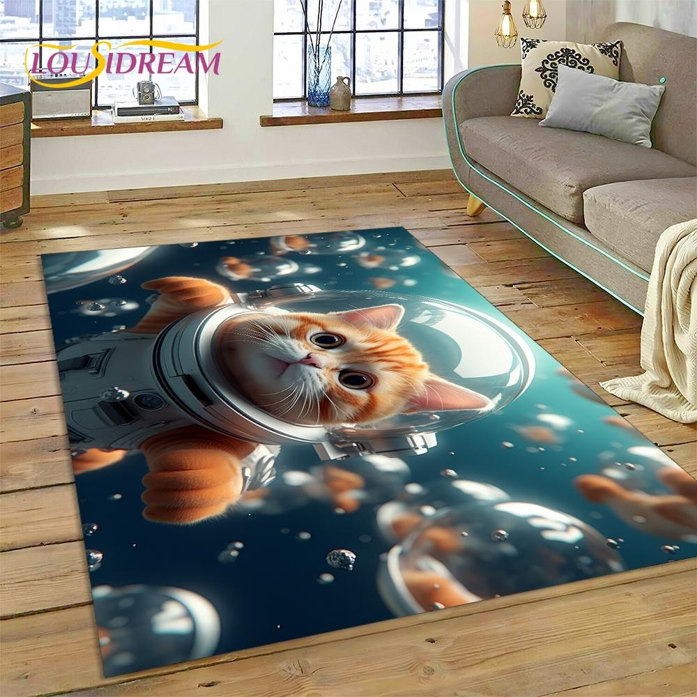 3D Persian Cat,Cute Calico Cat,Ragdoll Cartoon Rug Carpet for Living Room Bedroom Home Decor,Non-slip for Sofa  Doormat Gift Kid