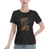 Harp And Music Note Art TShirt Women Short Sleeve T Shirts Crew Neck Clothes Cotton Summer Tees Streetwear