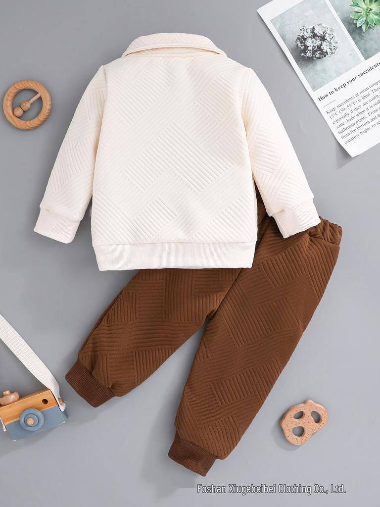 Boys' Long Sleeve Solid Sweatshirt & Pants Set - Autumn/Winter Sportswear