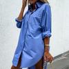 Office Lady Hemd Einfarbig Einreihig Damen Knöpfe Asymmetrische Bluse für Alltagskleidung
