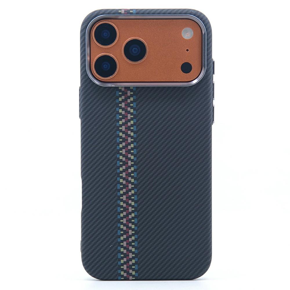For iPhone 17 Pro Magnetic Case Carbon Fiber Texture Water Transfer PC Phone Cover