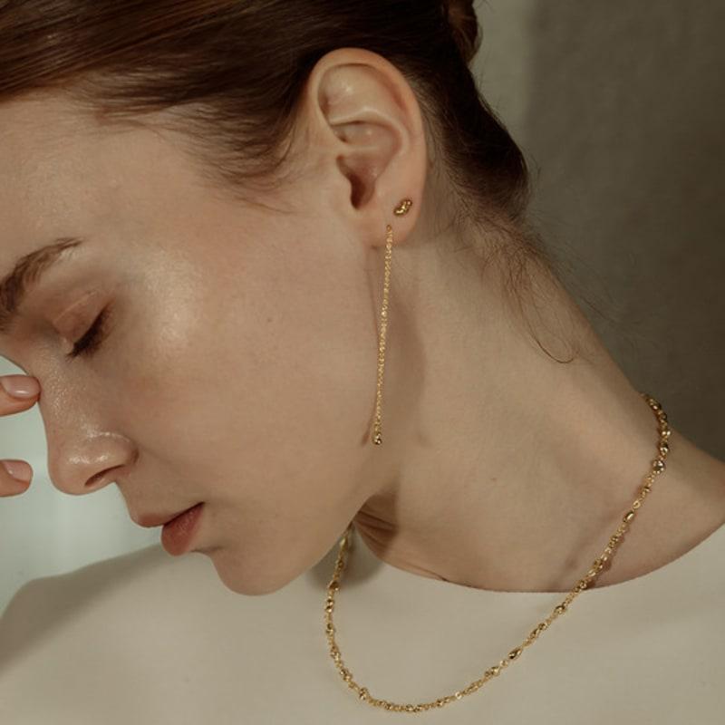 YENA BY YENA [Silver] Sandy Wind drop Earrings e082