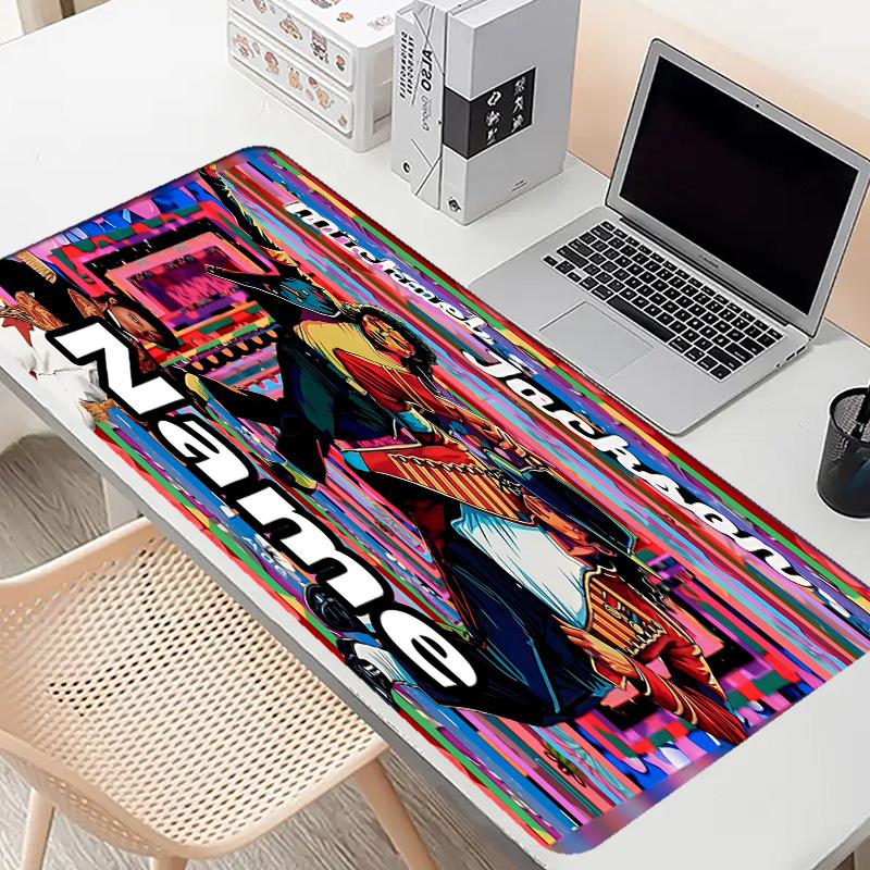 Custom Name Personalized Michael Jackson Pattern Mousepad, Laptop PC Desk Mat, Decorative Desk Mat for Home Keyboard Pad Gift