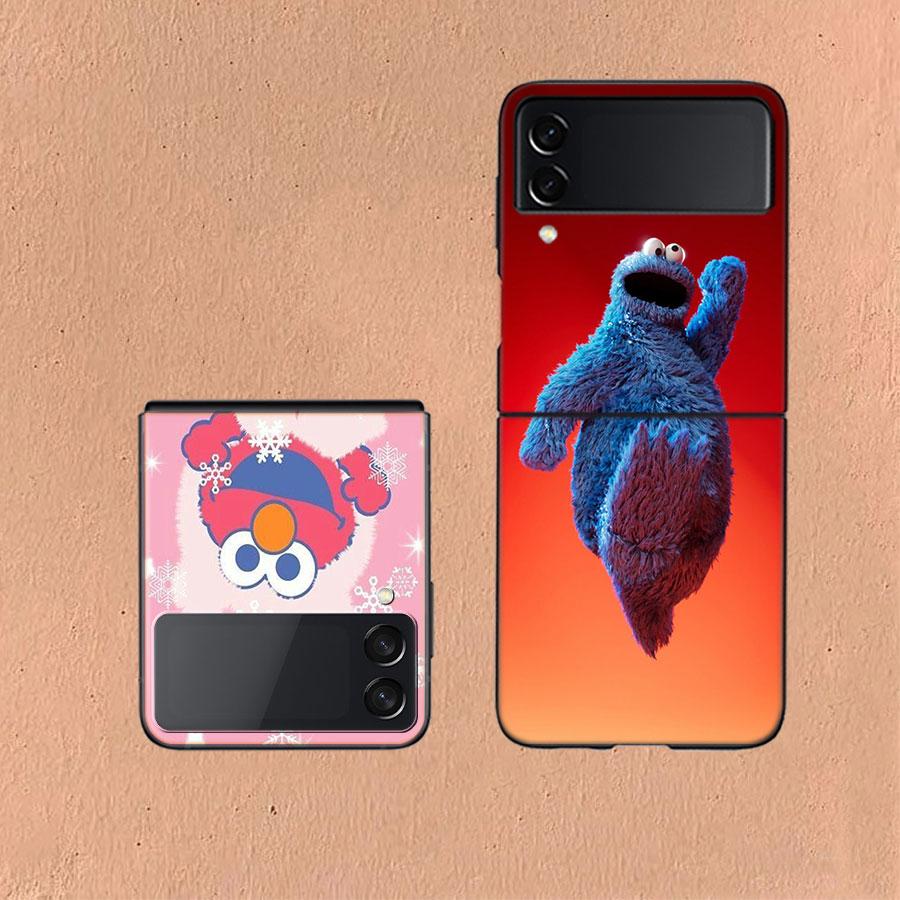 Funny Cookie M-Monster Phone Case For Samsung Z Flip 6 7 5G Galaxy Z Flip 5 4 3 5G Cases Shockproof Hard Cover TPU