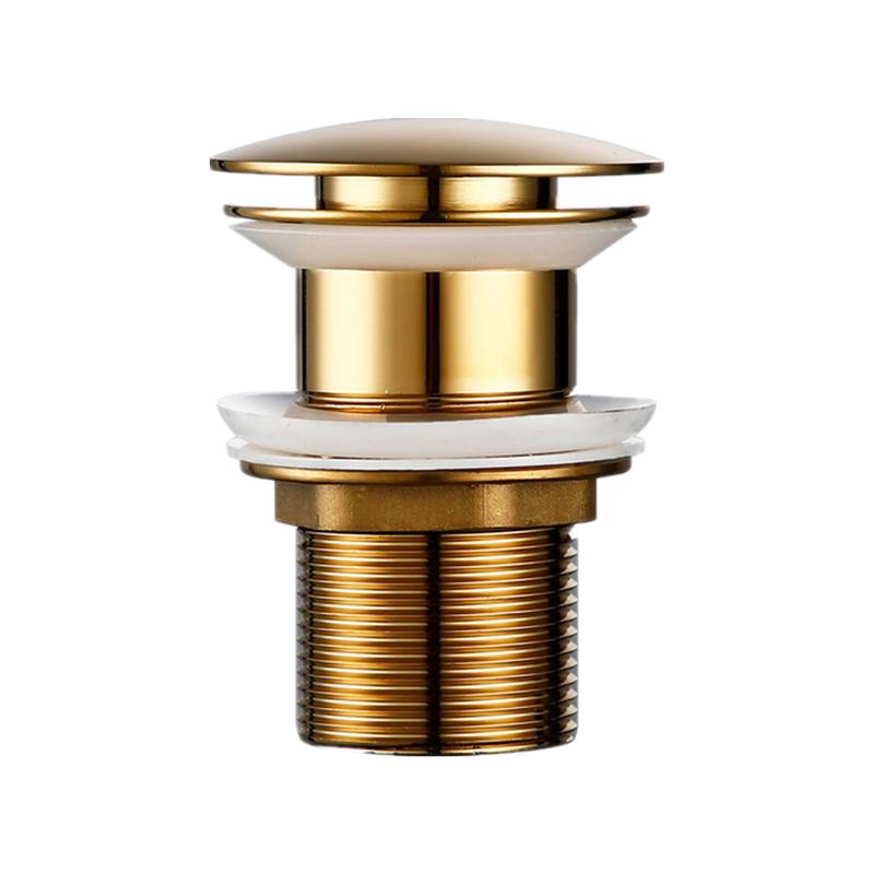 Polished Golden Pop up Drain Basin Drain Without Overflow for Basin Pop up Drainer Bathroom Drain Polished Golden(With overflow)
