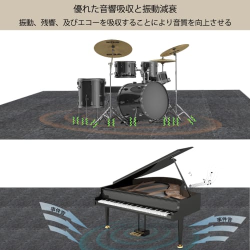 TroyStudio Thick Soundproofing Floor Mats, 16-Piece Set, 11.7 X 11.7 X 0.9 Inches (28 X 28 X 0.9 Cm), High-Density Play Mats, Soundproofing, Soundproo