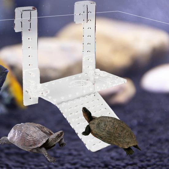 Turtle Basking Platform Climbing Ladder Terrarium Landscaping Acrylic Hanging Tortoise Resting Terrace Reptile