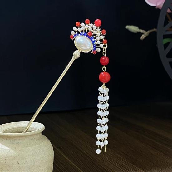 

Винтажная заколка для волос в китайском стиле с кисточкой, театральный дизайн лица, элегантная женская заколка для волос, аксессуары для волос