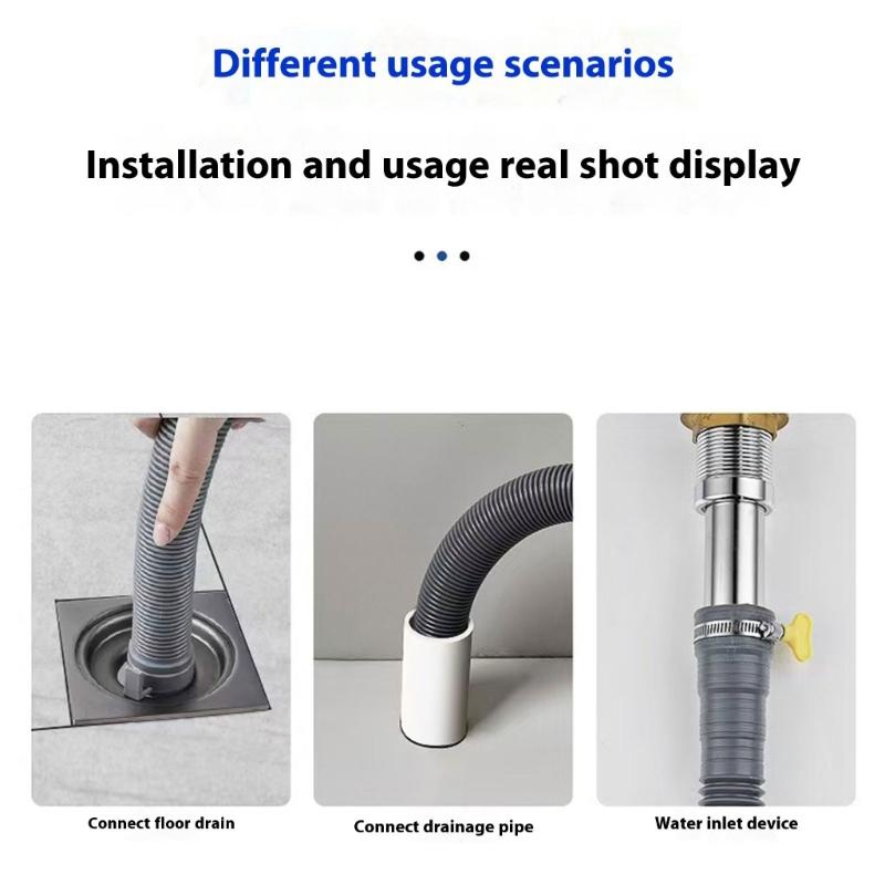 Flexible Extended Drainage Pipe Reinforced Anti Leak Designs Extension Drain Hose For Automatic Washing Machines Use
