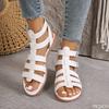 Fashion Large Roman Sandals New Flat Bottom Non Slip Hollow Wear Resistant Beach Style Sandals Solid Color Platform Zapatos De Mujer