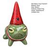 Huaqianguhh Miniature Frog Figurine, Little Statue with A Party Hat, Decorative Resin Ornament for Outdoor Garden Courtyard