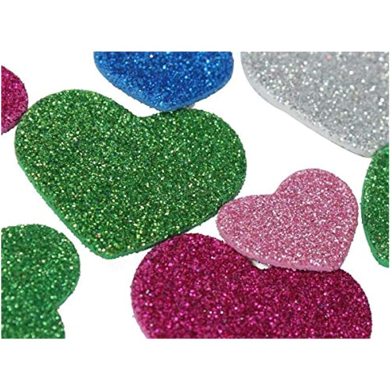 Eclet Mixed Shaped Glitter Eva Foam Self Adhesive Stickers For Art & Craft, Card Making, Scrapbooking, Paper Decoration,