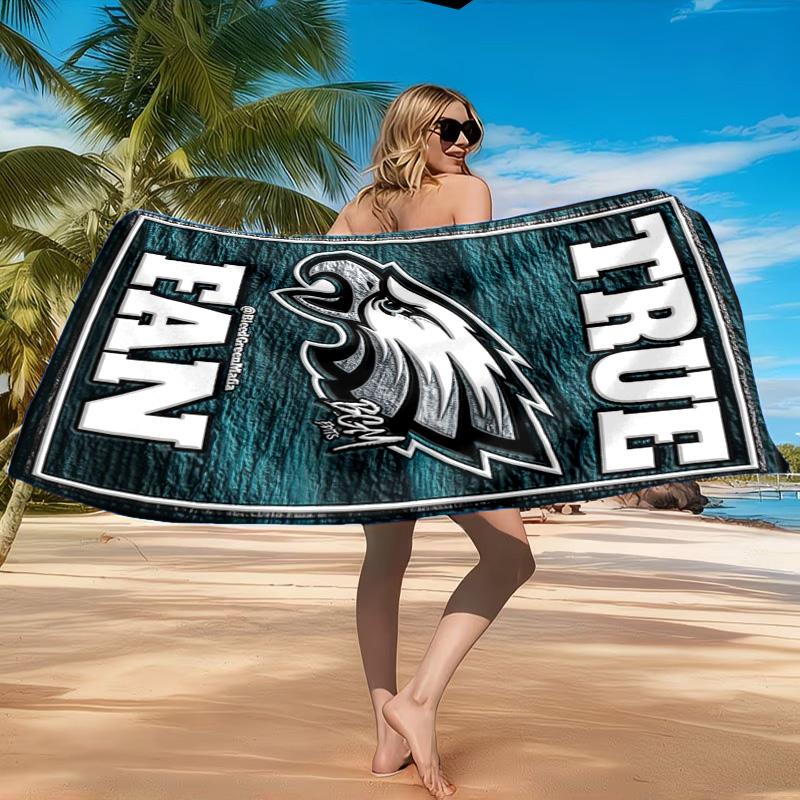 Asciugamano da Spiaggia Philadelphia Eagles, Asciugatura Rapida, Facile da Curare, Adatto Sia per il Fitness che per le Vacanze al Mare, Essenziale per lo Sport