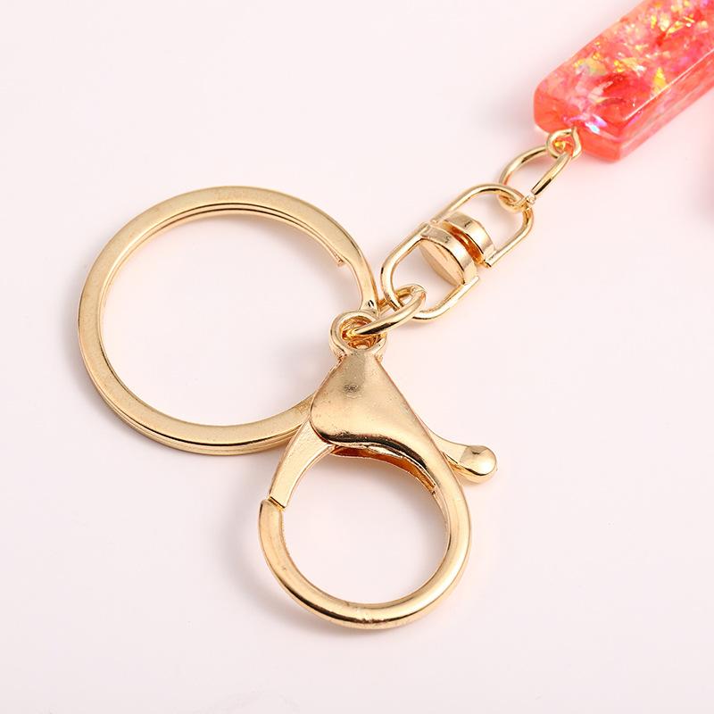 Ab Glue Fuchsia Gradual Change Letter Keychain Pendant Pendant Japanese And Korean Style Popular Versatile Keychain Jewelry