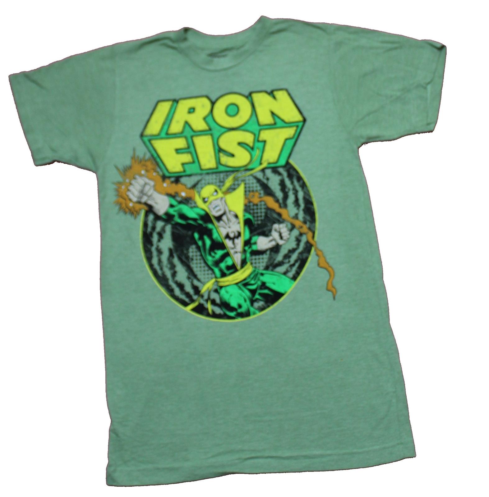 Iron Fist Mens T-Shirt - Power Punch Image Under Logo Image S