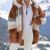 Women's Loose Fit Multi-Color Plush Hooded Jacket - Autumn/Winter 2021