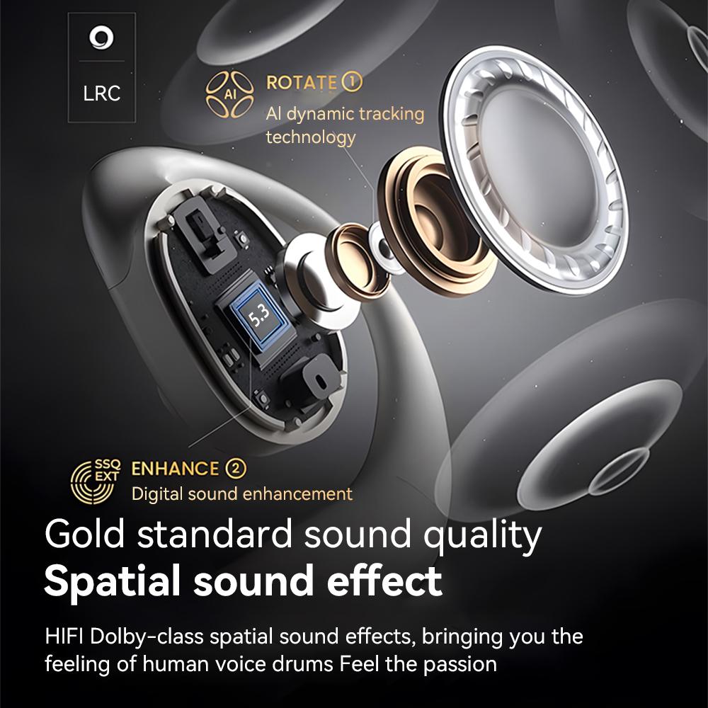 Xiaomi Headphones Plated Digital Stereo Movement Ear-deaf Bone Conduction Wireless Hanging Ear Game Long Battery Life With Mic Earphone
