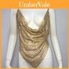 Metal Wire Fabric Metal Sparkle Spaghetti Strap Crop Top For Nightclub Women
