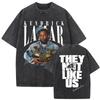 Limitované prané vintage tričko Rapper Kendrick Lamar DAMN s potiskem z obou stran Pánské Dámské Hip Hop Móda Street Oversized trička