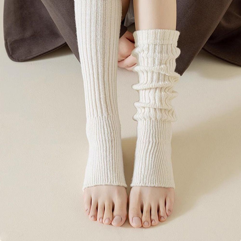 Knitting Leg Warmers Cute Sweet Warm Foot Cover Solid Color Boot Warmers  Women Girls