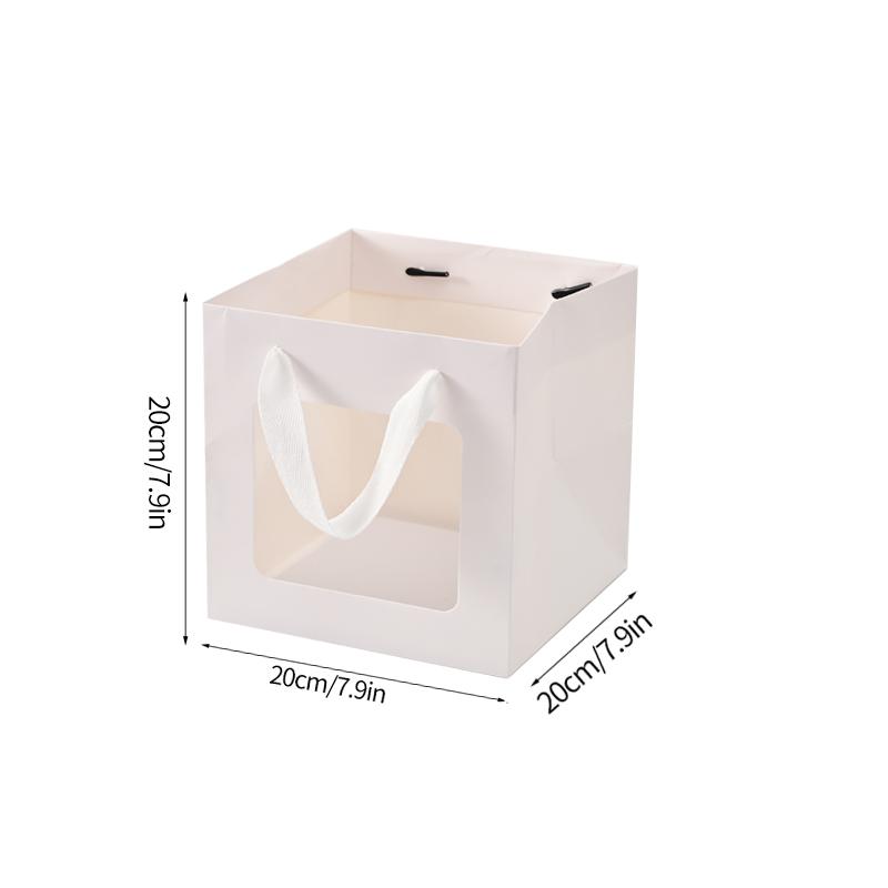 Portable Gift Bag Cookie Box with Window Shopping Bag Scarf Gift Box Birthday Gift Bags Packaging Bag Cake Boxes Wedding Decor
