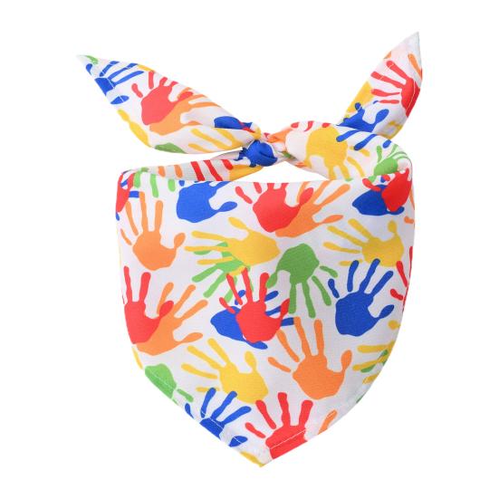 Pet Bandana Triangular Soft Breathable Comfortable Universal Dress Up Washable Rainbow Heart Print Dog Puppy Cat Collar Scarf Bib Pet Supplies