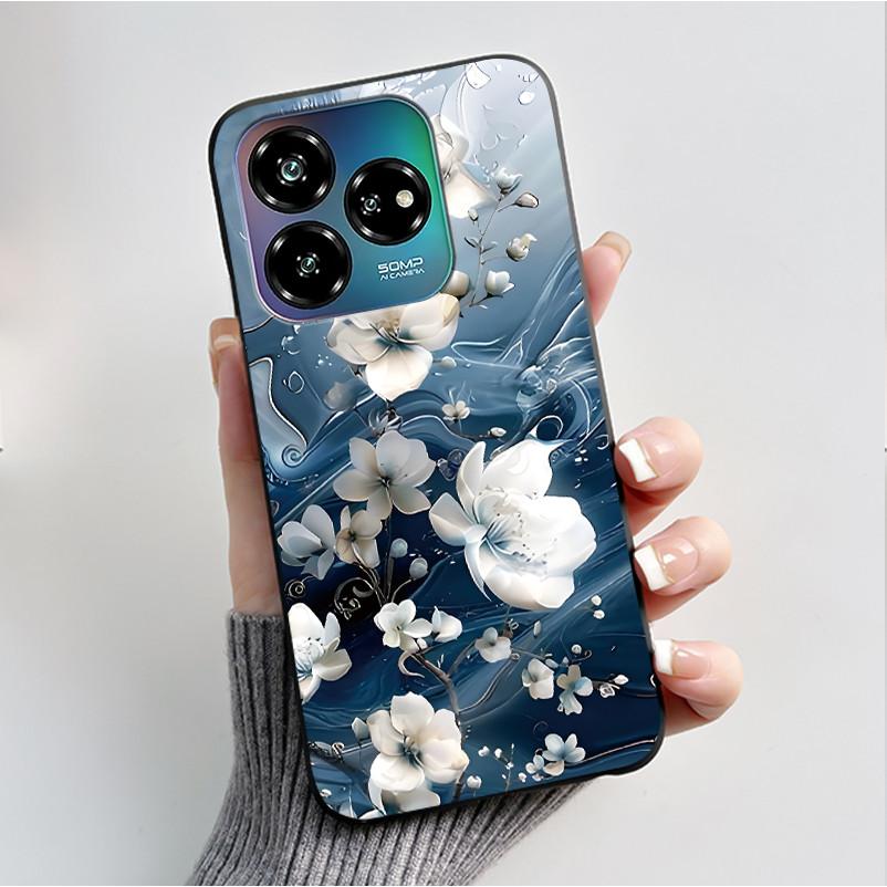 Case For ZTE Blade V60 Design 4G/Blade V60 Vita/Nubia V60 Design/Axon 60 Lite Soft Silicone Black Cover Cute Flower Cartoon Case