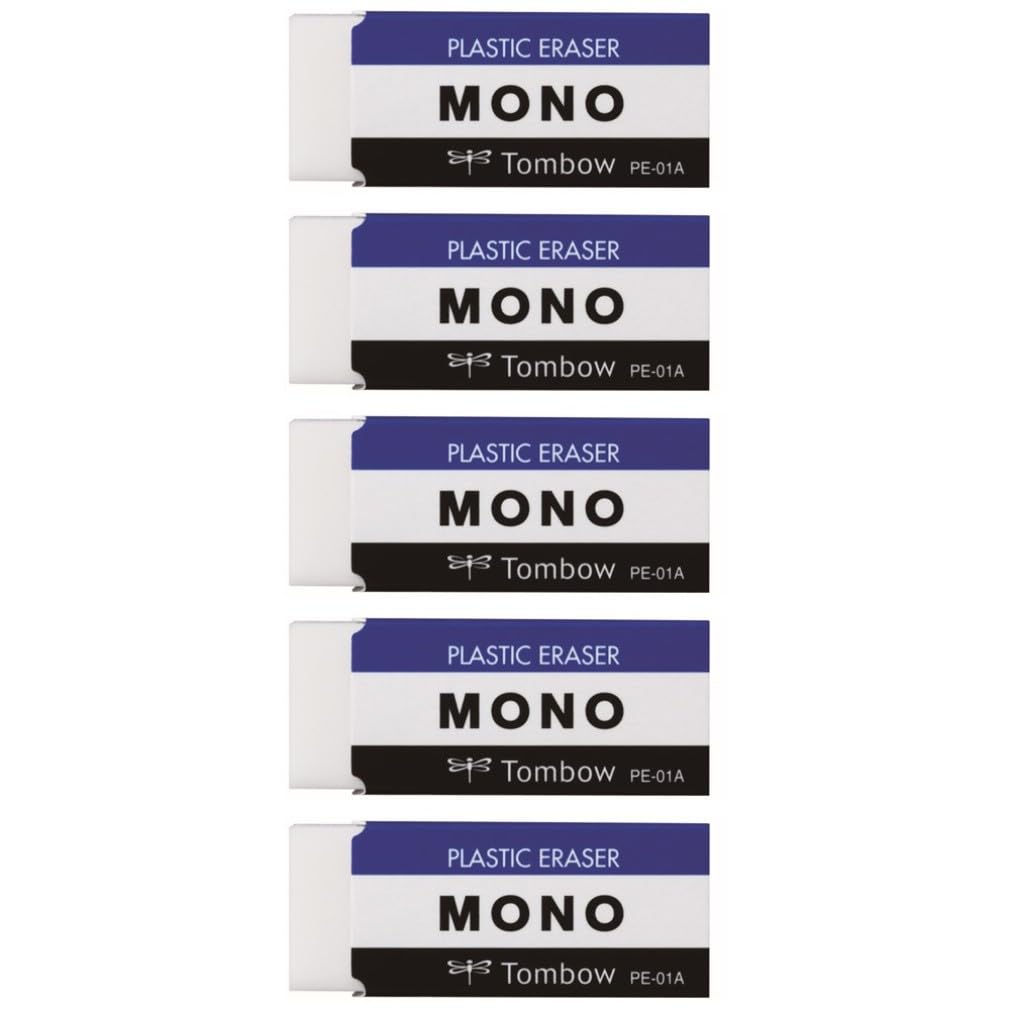 Tombow MONO Eraser Pack of 5 PE01 JCA-561 High-Quality Writing Essentials