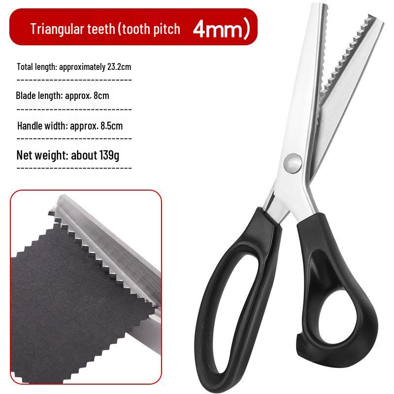 Multifunktionale Edelstahl-Scheren mit Wellenschliff für Schneiderei, Papier und Fadenschneiden