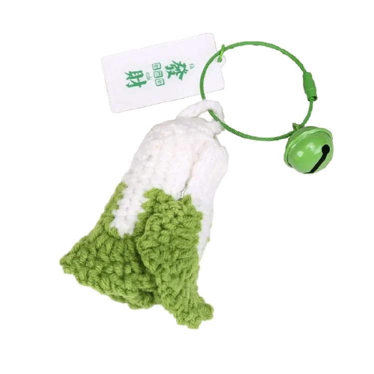 Realistic Yarn Garlic/Cabbage/Scallion/Chili Keychain Vegetable Pendant Keyring Creative Accessory for Keys Or Bags