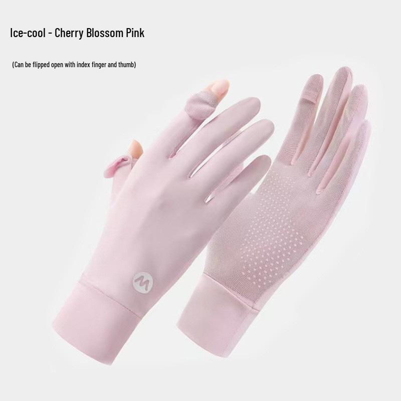 Breathable Ice Silk Fingerless UV Protection Driving and Cycling Gloves