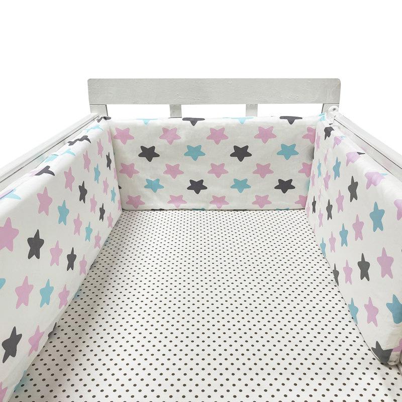 Cotton Baby Anti-Collision Crib Bumper Pad - Removable & Washable, Anti-Pinch Design for Newborns