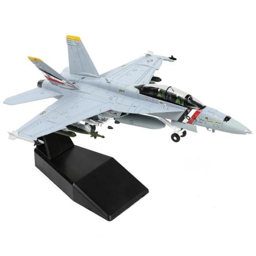 NUOTIE 1/100 Scale F/A-18F Super Hornet VFA-2 Diecast Metal Aircraft Model, F18F VFA-2 Fighter Model Kit, Military Aircraft Model with Bracket, for Co
