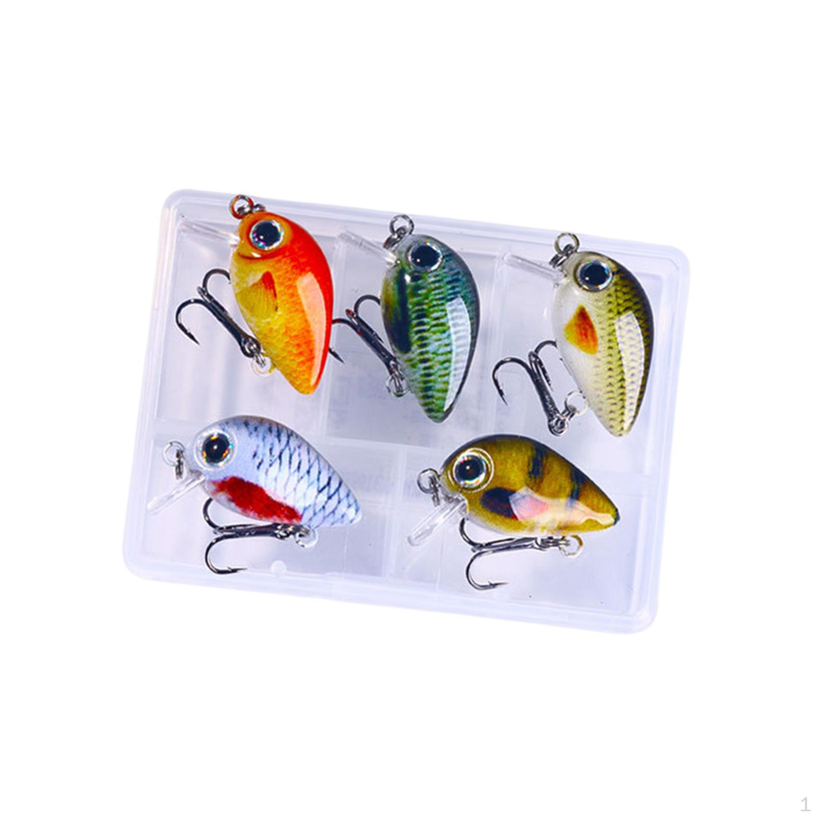 

5 Mini Crankbait Fishing Lures 1.5g with Box Artificial Baits Lifelike Swimbait for Style C