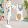 Women Plus Size Two Piece Set Scoop Neck Sleeveless Longline Tank Top Fitted Pants Blue White Printed