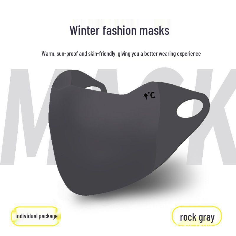 Warm Fishbone 3D Windproof Plush Mask: Thickened for Winter with Eye Protection and Face-Slimming Features.