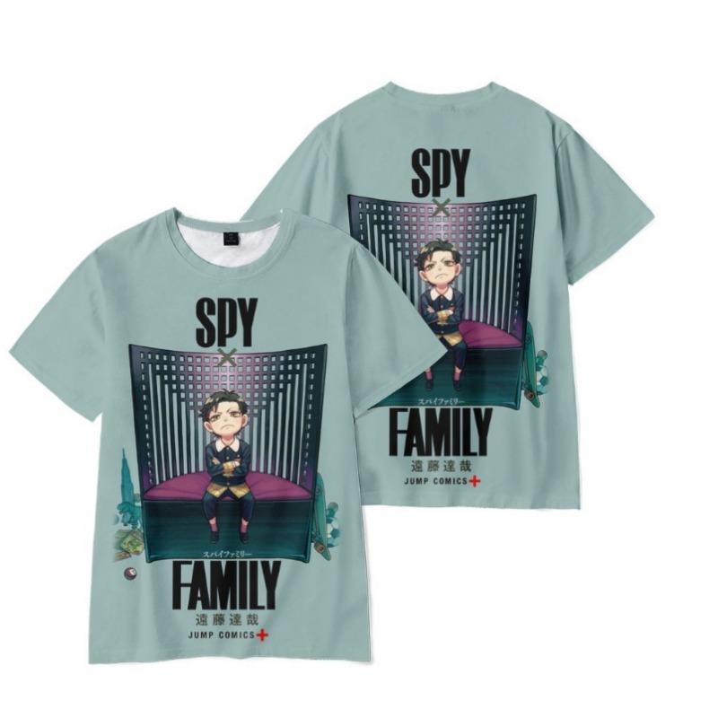 Women's Summer 3D T-shirt Short Sleeved Spy House SPY × FAMIL Casual Minimalist T-shirt