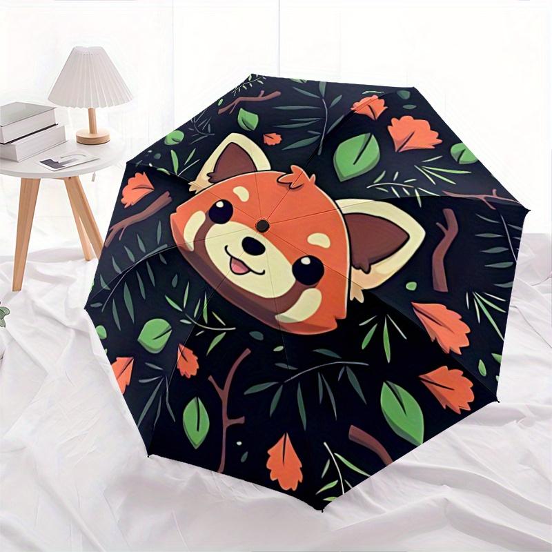 

1pc Autumn Fox Automatic Opening and Closing Folding - A Good Choice for Gifts, Fashionable and Convenient Umbrella With Cute Cartoon Charac