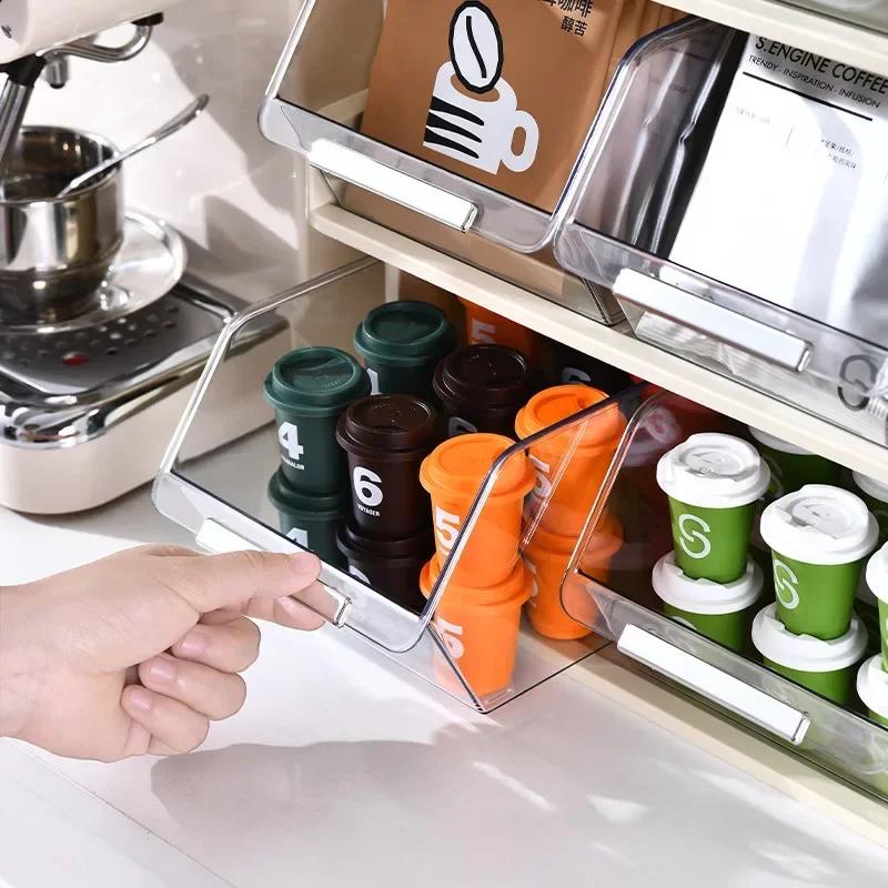 Tea Bag Storage Box Office Coffee Organizer Drawer Rack Mask Lipstick Cosmetics Rack Kitchen Organization Desk Storage Station