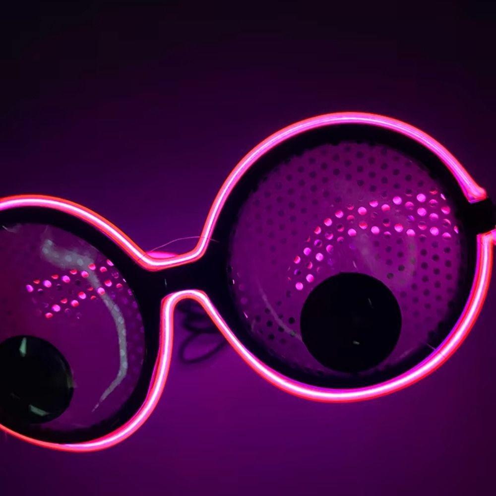 Runder Rahmen Leuchtende Brille Rotierende Augäpfel Partybrille Anime Neuheitsbrille Halloween Party