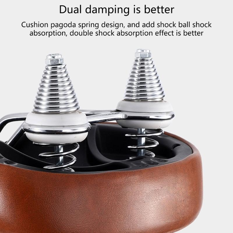 Ergonomic Bike Saddle Bike Seat with Shock Absorption and Waterproof Leather Suitable for Long Rides Water resistant