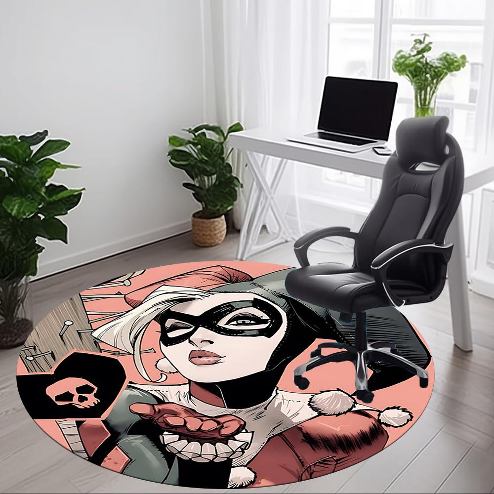 1pc Harley Quinn, Joker Office Round Area Rug, Under Office Chairs Bedroom Living Room Home Decor, Room Deco, Available in Various Sizes
