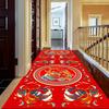 Washable Chinese Red Corridor Carpet Long Hallway Rug Antiskid Living Room Kitchen Aisle Runner Carpet Hotel Home Decoration Mat
