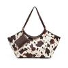 Cow Print Tote Bag With matching Purse,Women Large Capacity Wing Style Storage Versatile Work Commute Handbag, Shoulder Bag