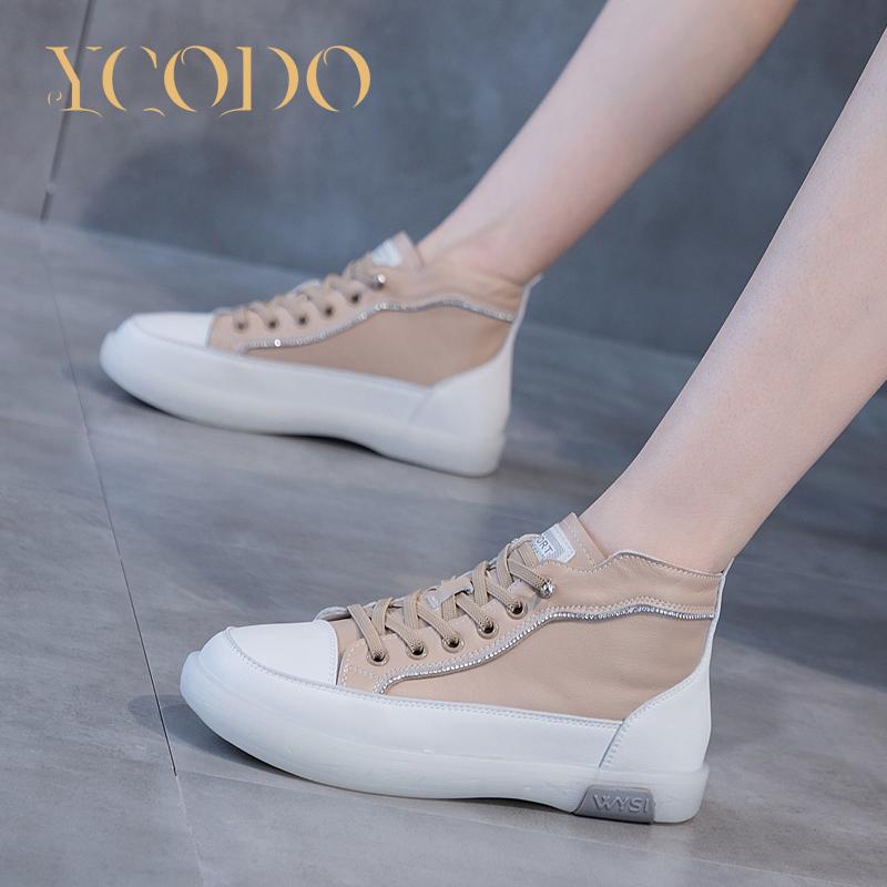 Lässige, flache, bequeme Stiefeletten aus Naturleder für Damen im Herbst und Winter