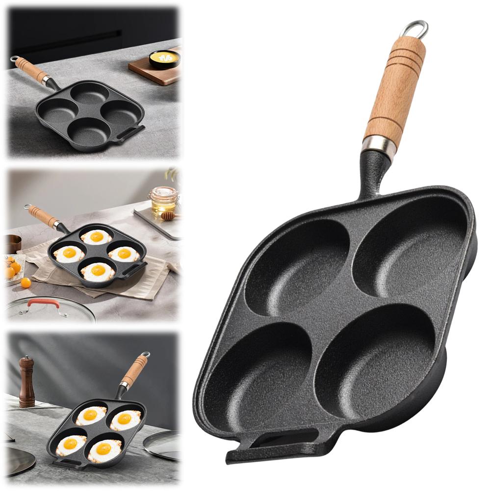 4 Hole Cake Maker Frying Pan Heart-Shaped Non-Stick Breakfast Grill Cooking Pot Egg Frying Pan Pancake Pan Cookware Pancake Pan