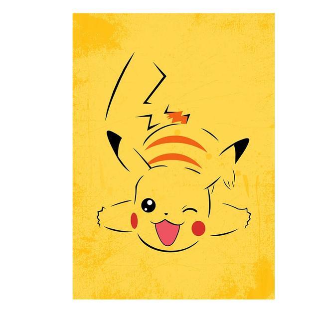 

Pokemon Anime Pikachu Charmander Squirtle Bulbasaur Poster Minimalist Art Kids Bedroom Home Background Wall Decor Gifts Cuadros 21X30CMNo Framed