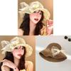 Butterfly Knot Lace Sun Hat For Women Summer Beach Sun Protection Foldable Wide Brim Fashion Accessory