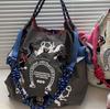 Summer embroidery ballchain eco-friendly bag ballchain shopping bag shoulder bag canvas tote bag